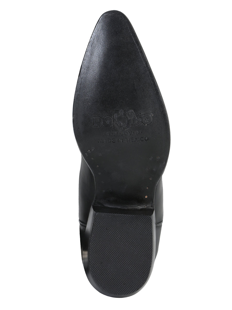 Rodeo Bravo x El General Men's Pointed Toe Leather Cowboy Boots - Made in Mexico - Black 135 — view 7