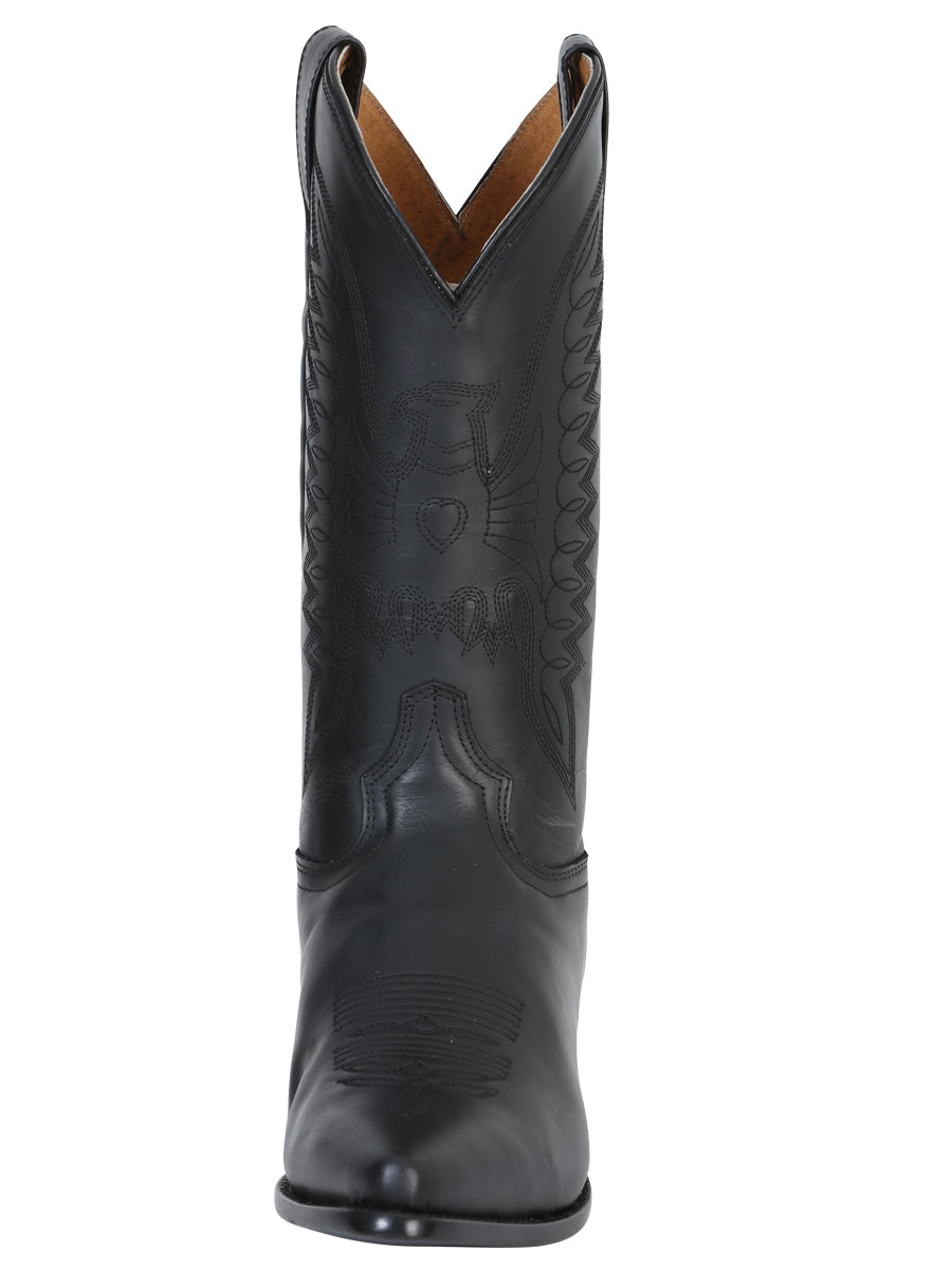 Rodeo Bravo x El General Men's Pointed Toe Leather Cowboy Boots - Made in Mexico - Black 135 — view 4