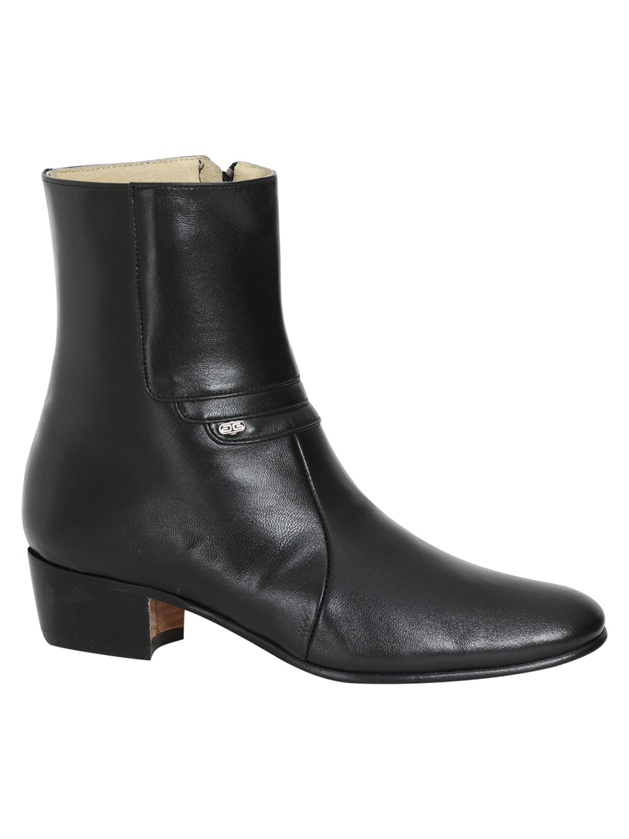 El Besserro Men's Cowboy Western Dress Boot - Made in Mexico - Goat Leather in Black 199 — view 2