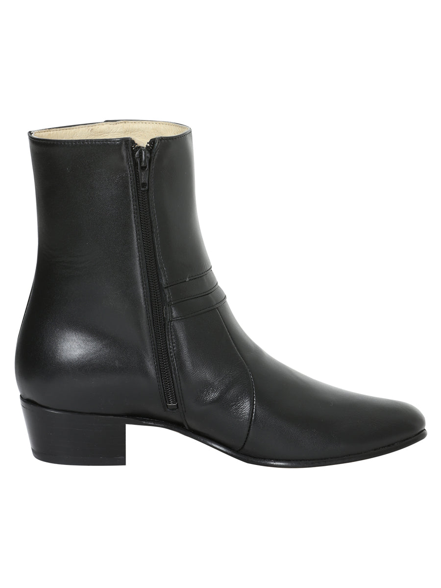 El Besserro Men's Cowboy Western Dress Boot - Made in Mexico - Goat Leather in Black 199 — view 3