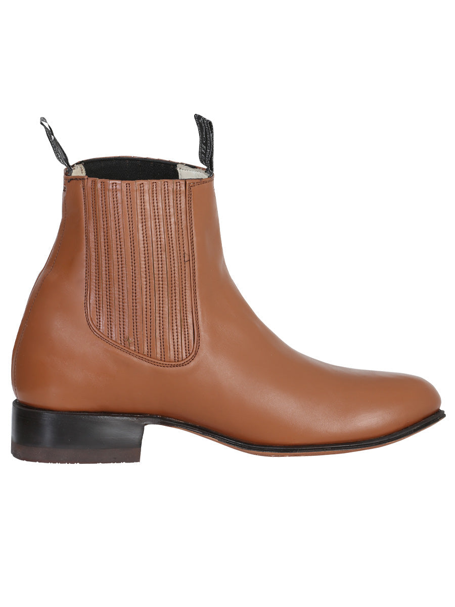 El Canelo "Plata" Men's Charro Ankle Cowboy Boot - Made in Mexico - Atlas Maple 227 — view 3