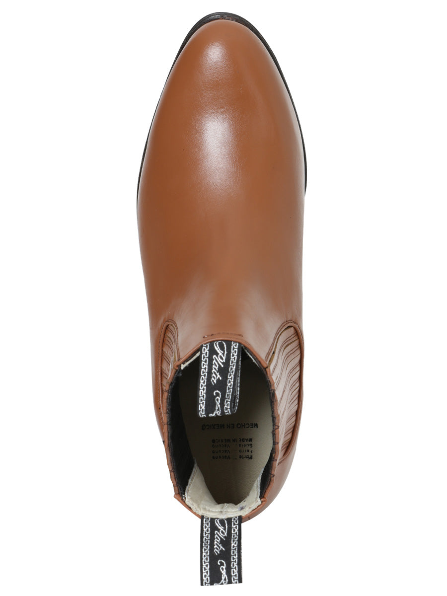 El Canelo "Plata" Men's Charro Ankle Cowboy Boot - Made in Mexico - Atlas Maple 227 — view 6
