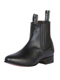 El Canelo "Plata" Men's Charro Ankle Cowboy Boot - Made in Mexico - Atlas Black 232