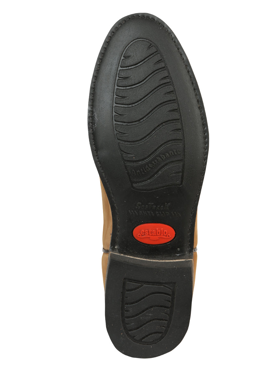 ESTABLO Men's Leather Work Boot - Made in Mexico - Nubuck Cinnamon 303 — view 6