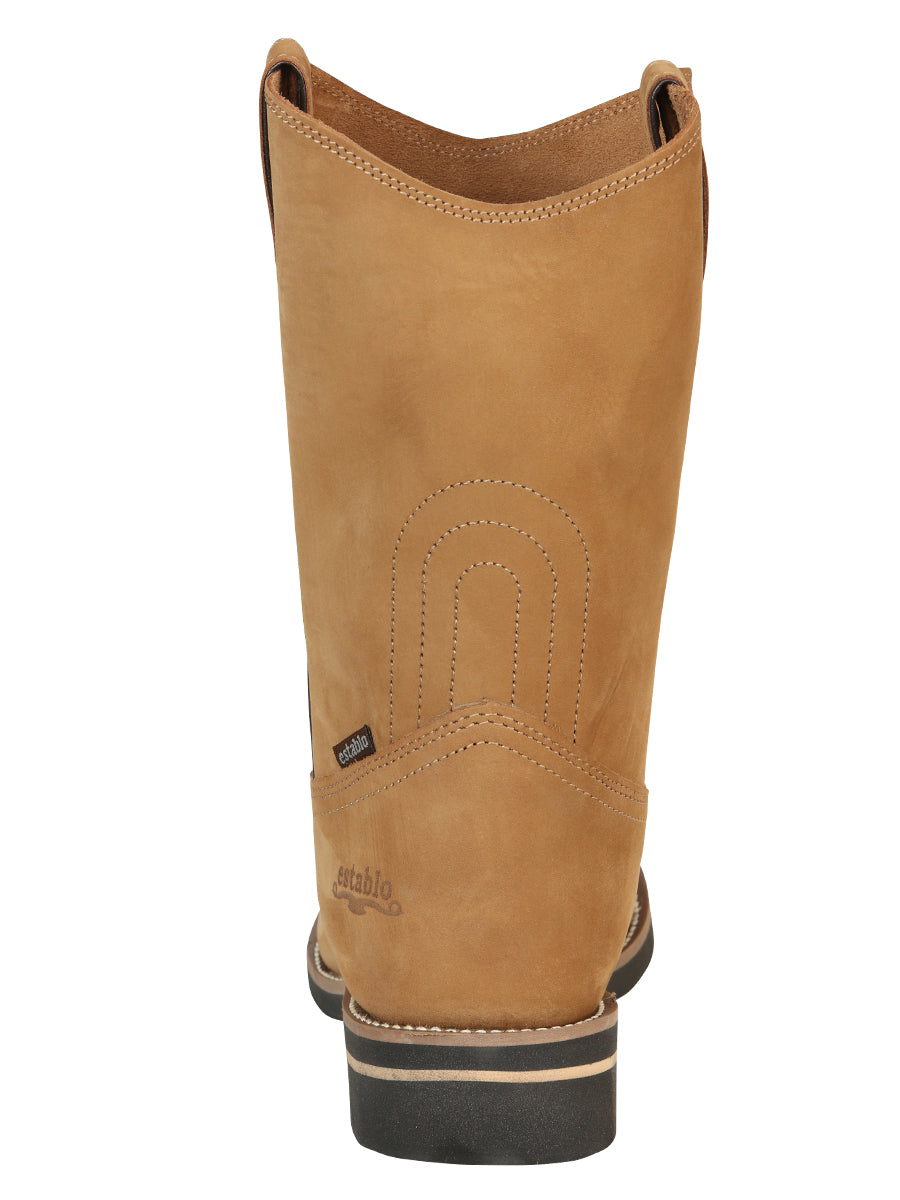 ESTABLO Men's Leather Work Boot - Made in Mexico - Nubuck Cinnamon 303 — view 4