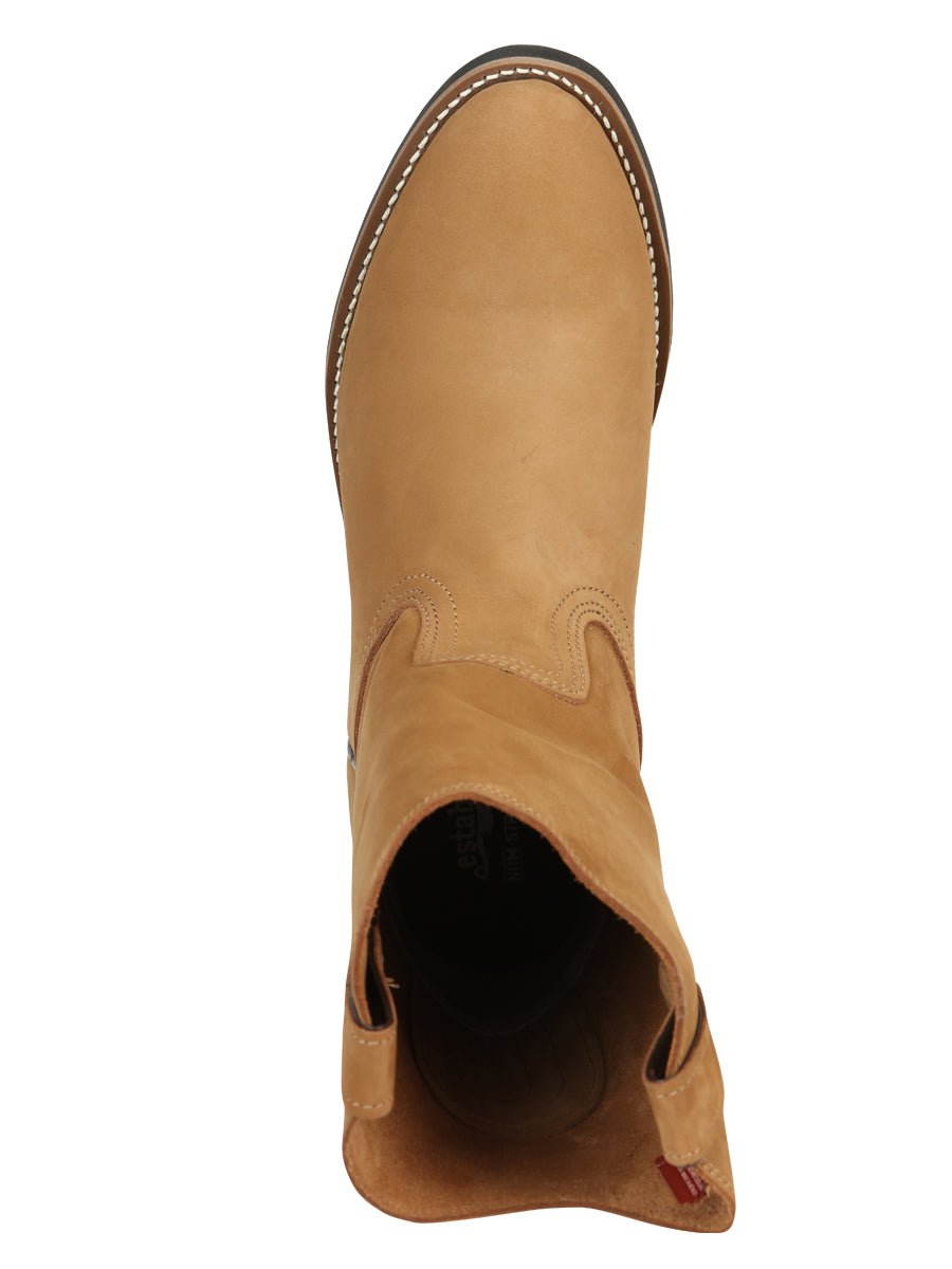 ESTABLO Men's Leather Work Boot - Made in Mexico - Nubuck Cinnamon 303 — view 5