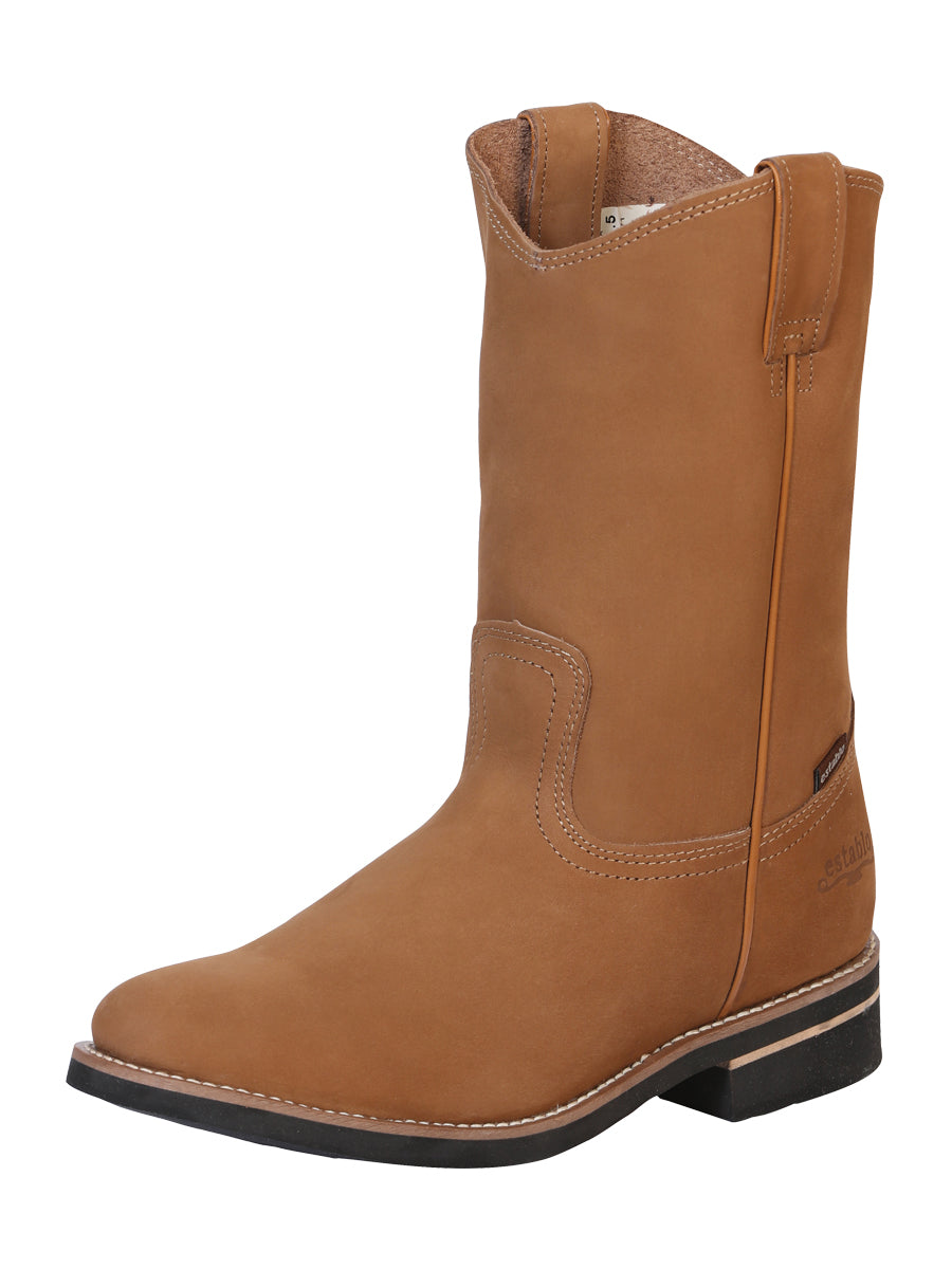 ESTABLO Men's Leather Work Boot - Made in Mexico - Nubuck Cinnamon 303 — view 2