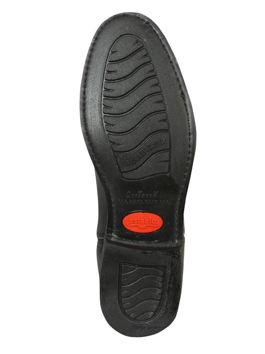 ESTABLO Men's Leather Work Boot - Made in Mexico - Grasso Black 311 — view 6