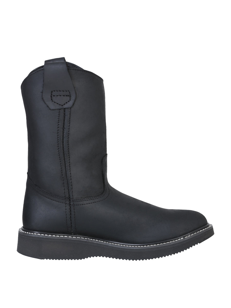 Establo Men’s Work Boot Grasso Leather - Black 312 — view 3