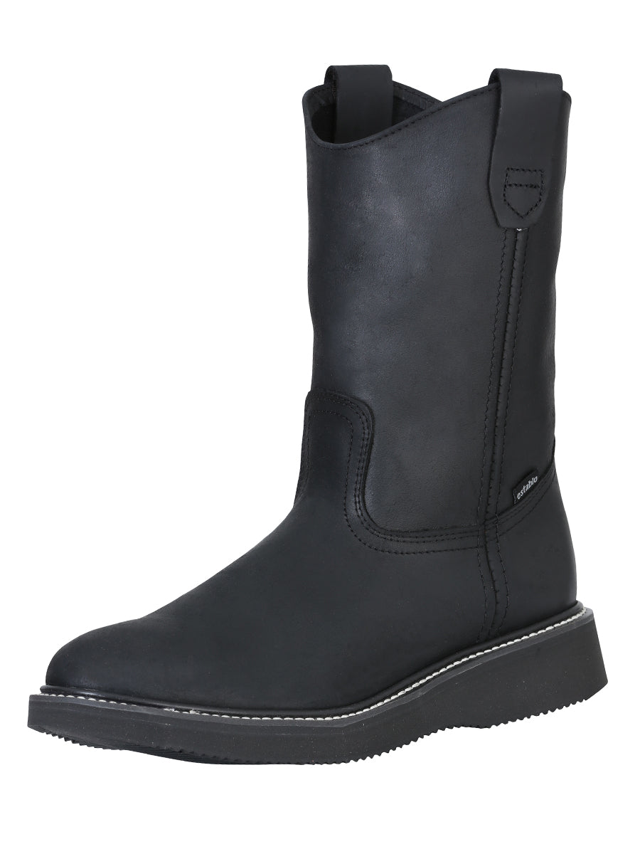 Establo Men’s Work Boot Grasso Leather - Black 312
