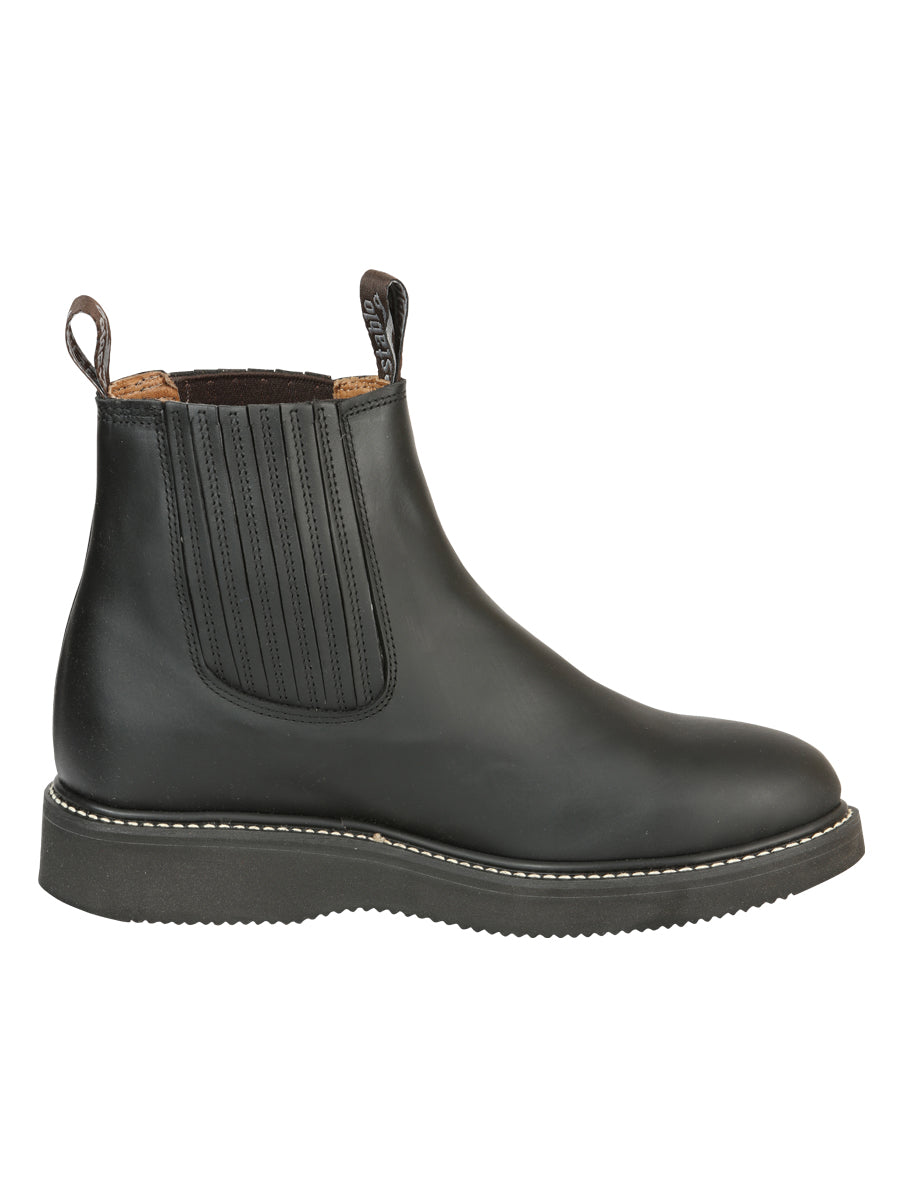 ESTABLO Men’s Leather Ankle Work Boot - Made in Mexico - Grasso Black 320 — view 6