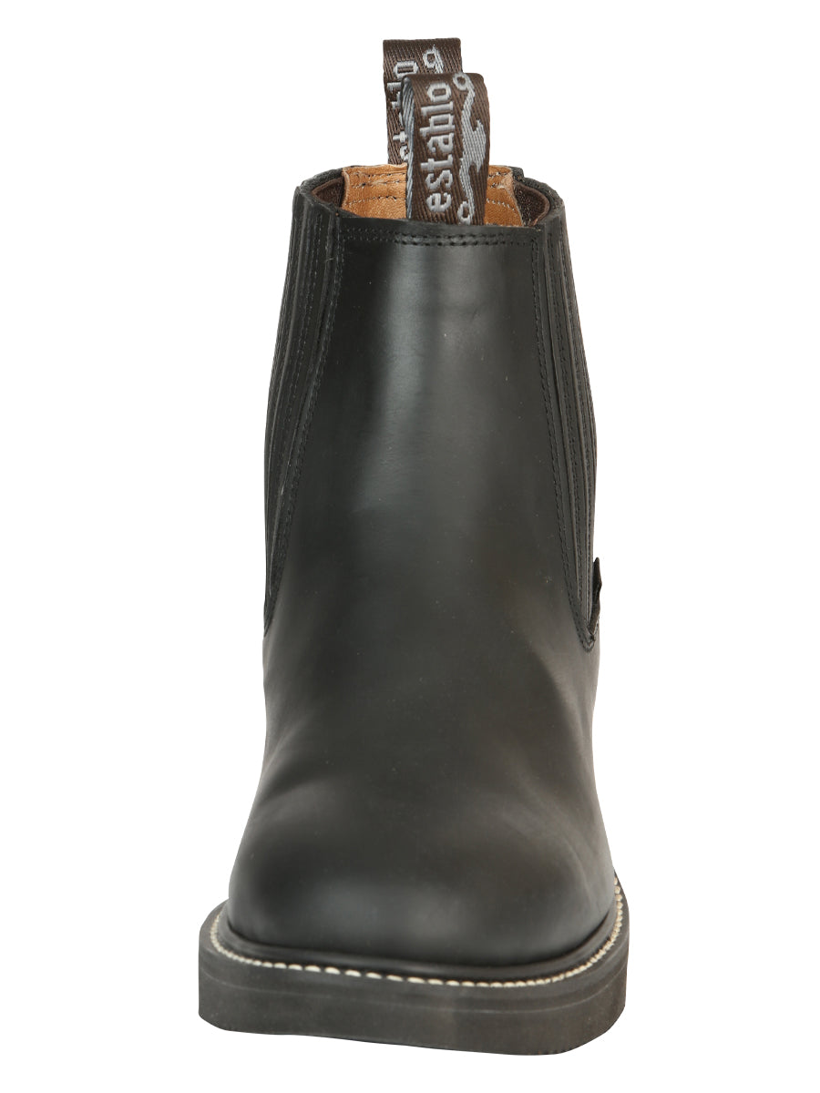 ESTABLO Men’s Leather Ankle Work Boot - Made in Mexico - Grasso Black 320 — view 7