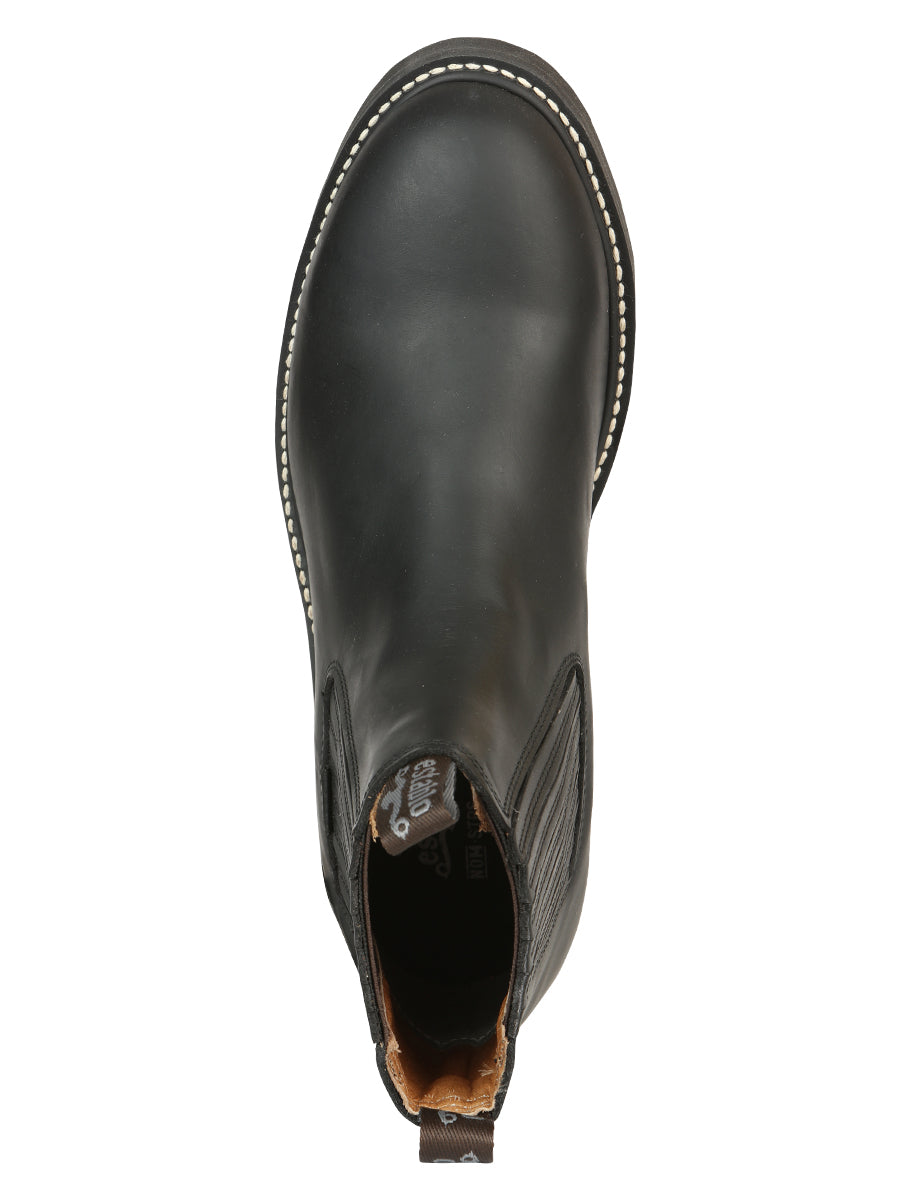 ESTABLO Men’s Leather Ankle Work Boot - Made in Mexico - Grasso Black 320 — view 9