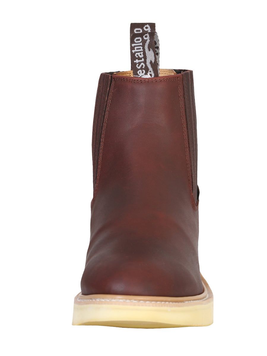 ESTABLO Men’s Work Leather Ankle Work Boot - Made in Mexico - Grasso Shedron 321 — view 3