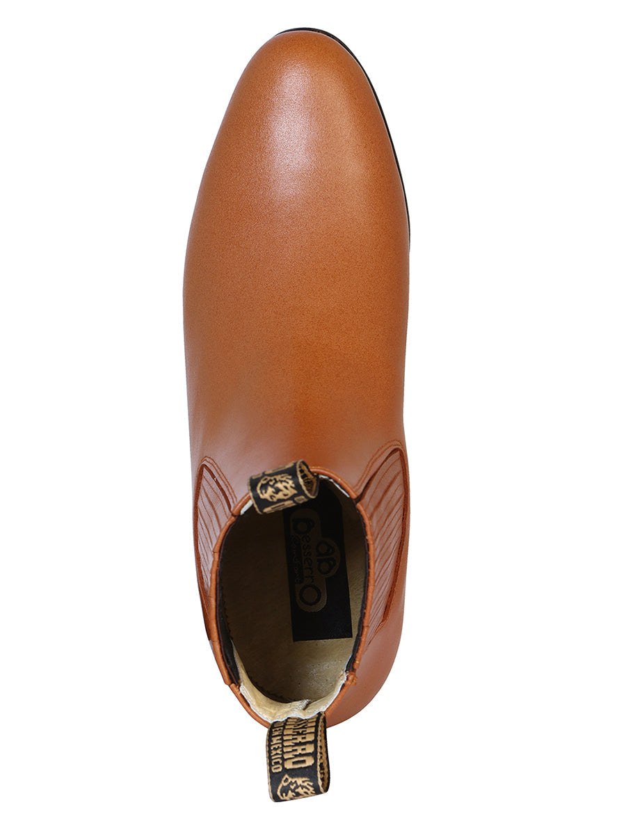 El Besserro Men's Leather Charro Ankle Boots - Made in Mexico - Brandy 1910 — view 2