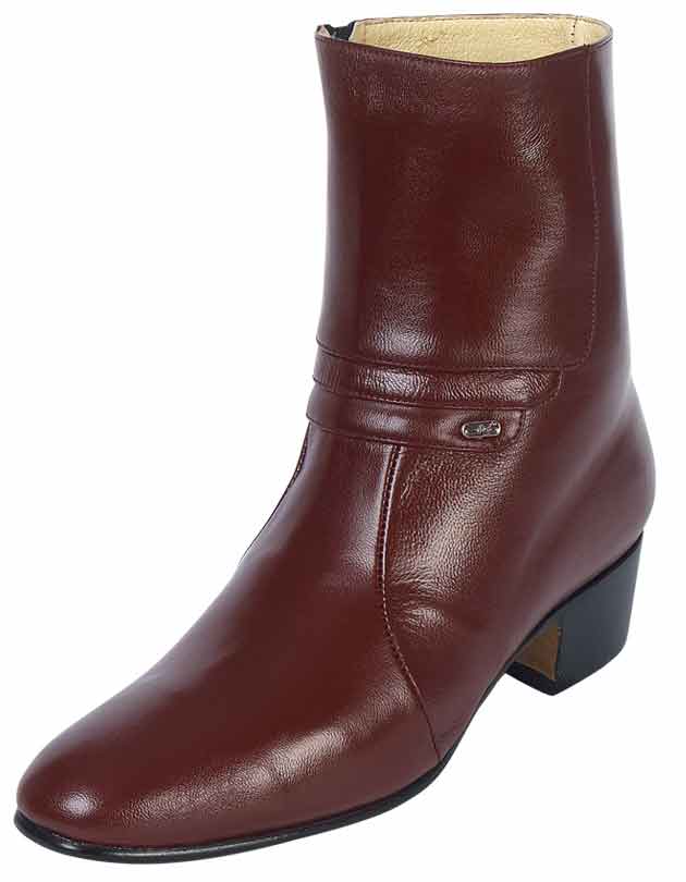 El Besserro Men's Cowboy Western Dress Boot - Made in Mexico - Goat Leather in Wine 1912 — view 2