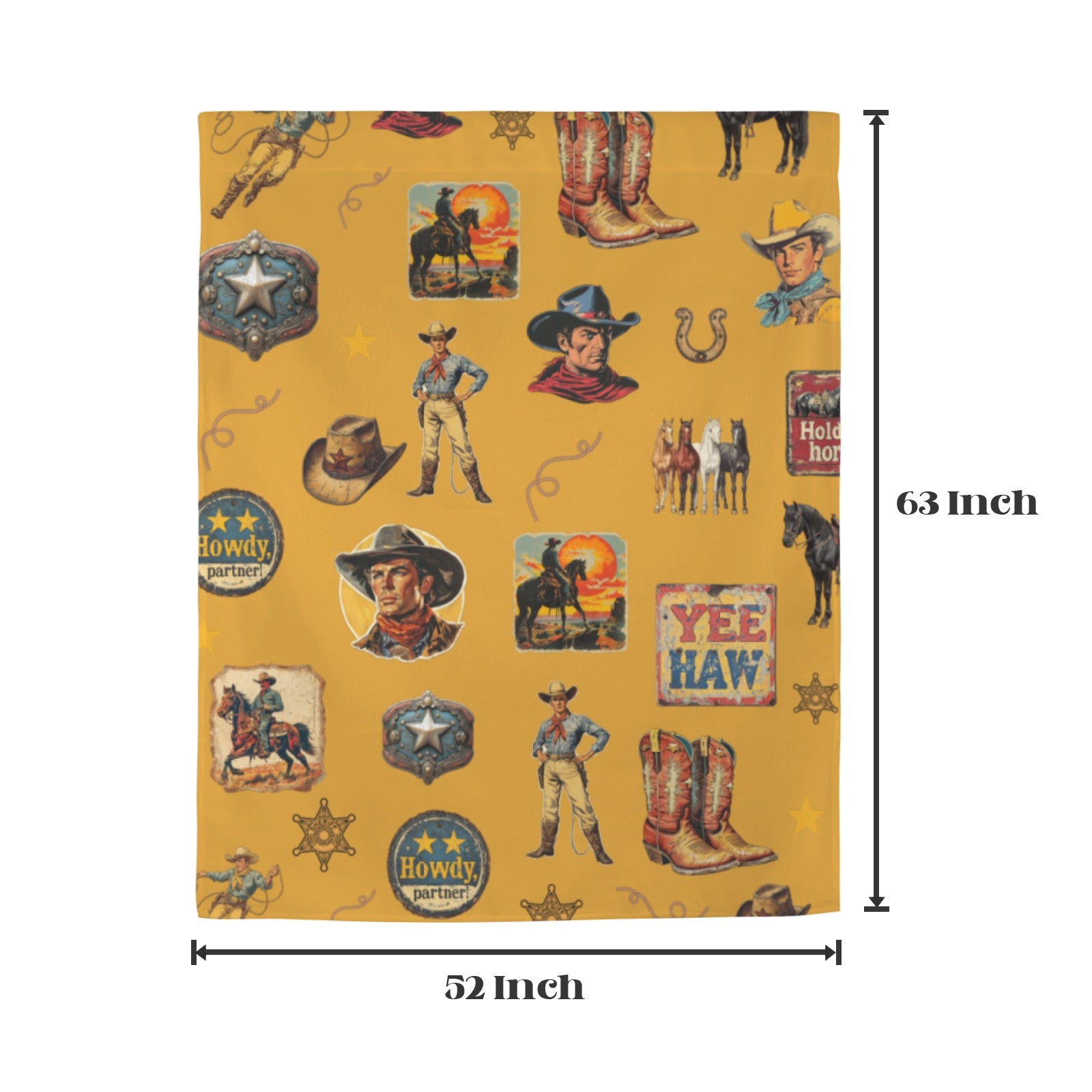 Baha Ranch Vintage Cowboy Collage Western Curtains 52" x 63" Made in America by Baha Ranch Western Wear - product image 3