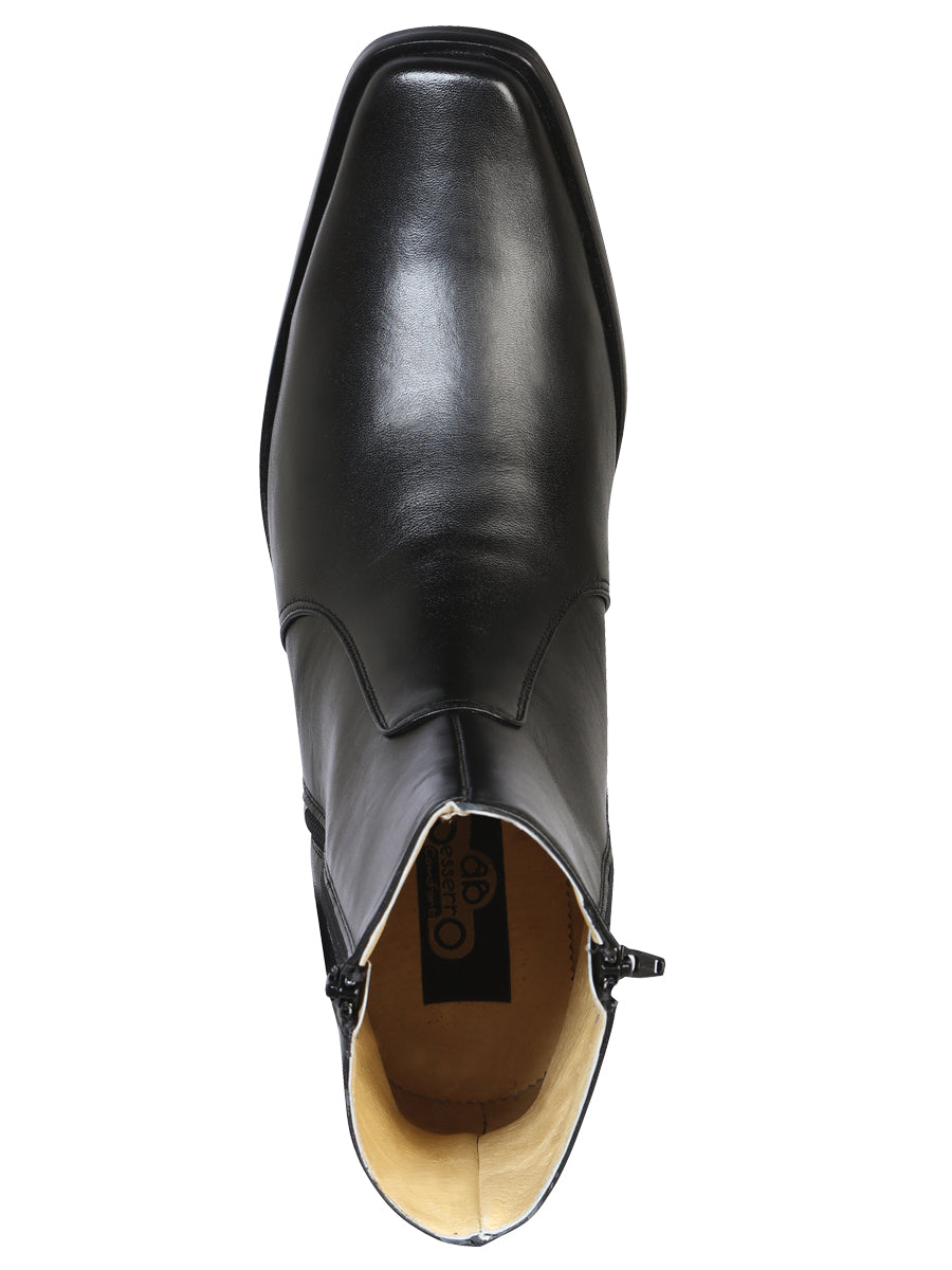 El Besserro Men's Cowboy Western Dress Boot - Made in Mexico - Goat Leather in Black 10661 — view 6
