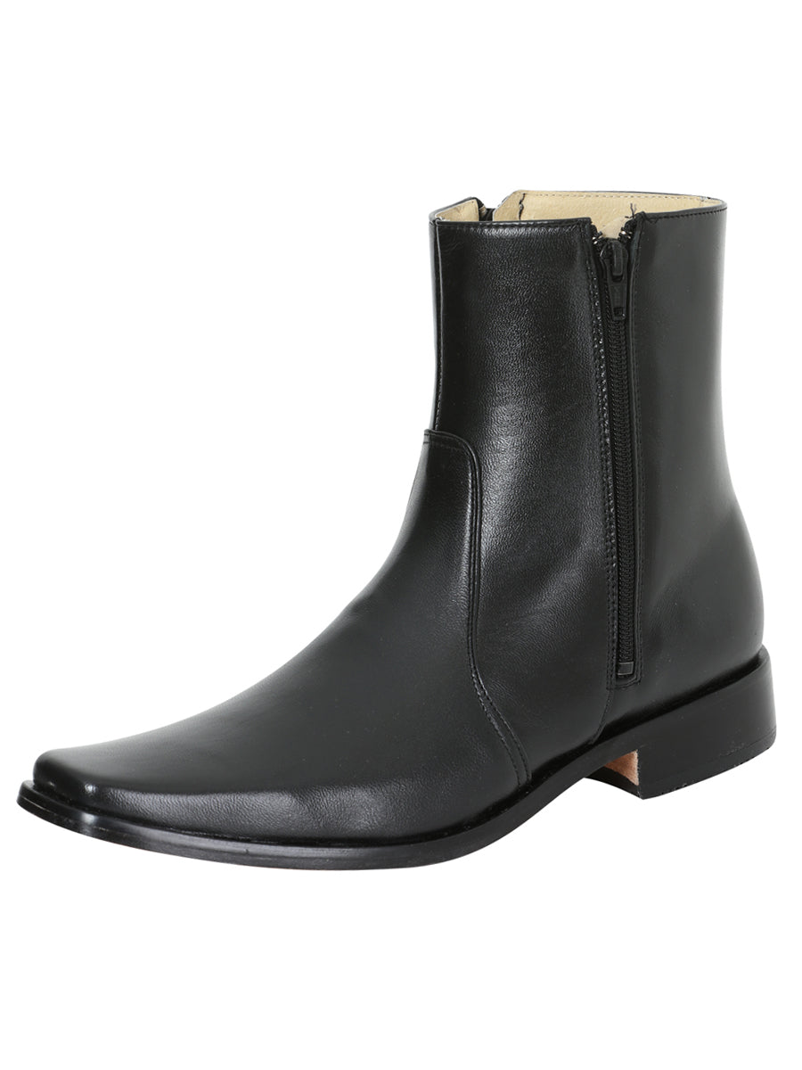 El Besserro Men's Cowboy Western Dress Boot - Made in Mexico - Goat Leather in Black 10661