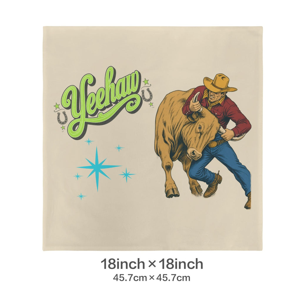 Baha Ranch The Last Roundup Steer Wrestler Velvety Soft Throw Pillow Cover Made in America by Baha Ranch Western Wear -...