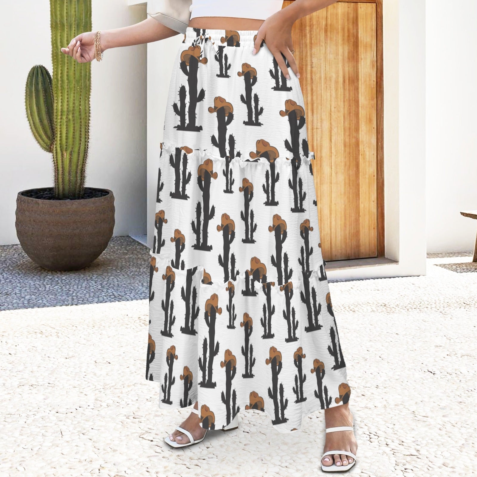 Baha Ranch Western Cactus Tiered Prairie Maxi Skirt by Baha Ranch Western Wear - product image 2