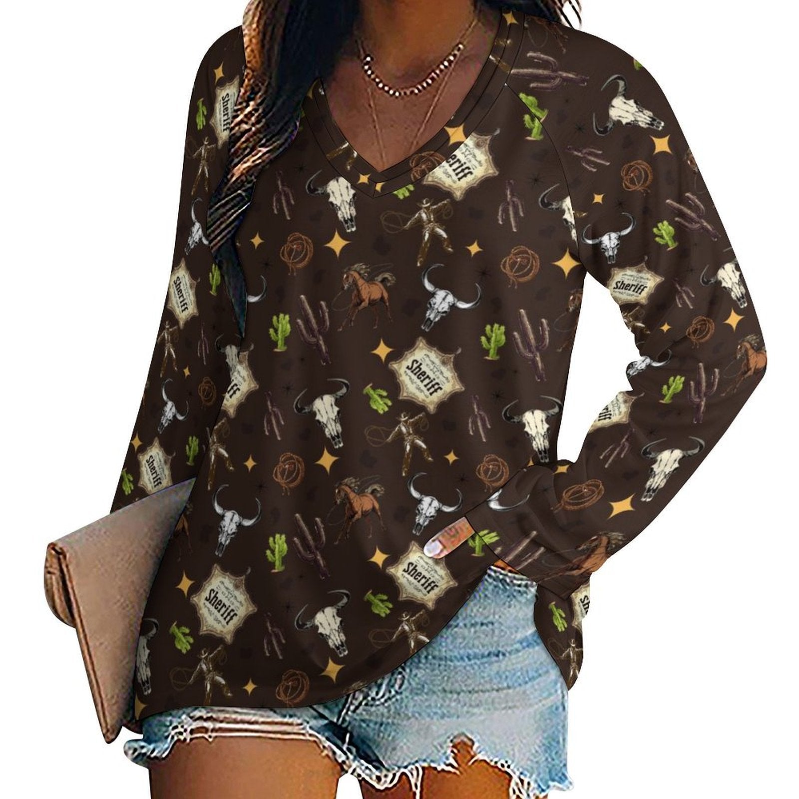 Baha Ranch Western Print Long Sleeve Tee by Baha Ranch Western Wear
