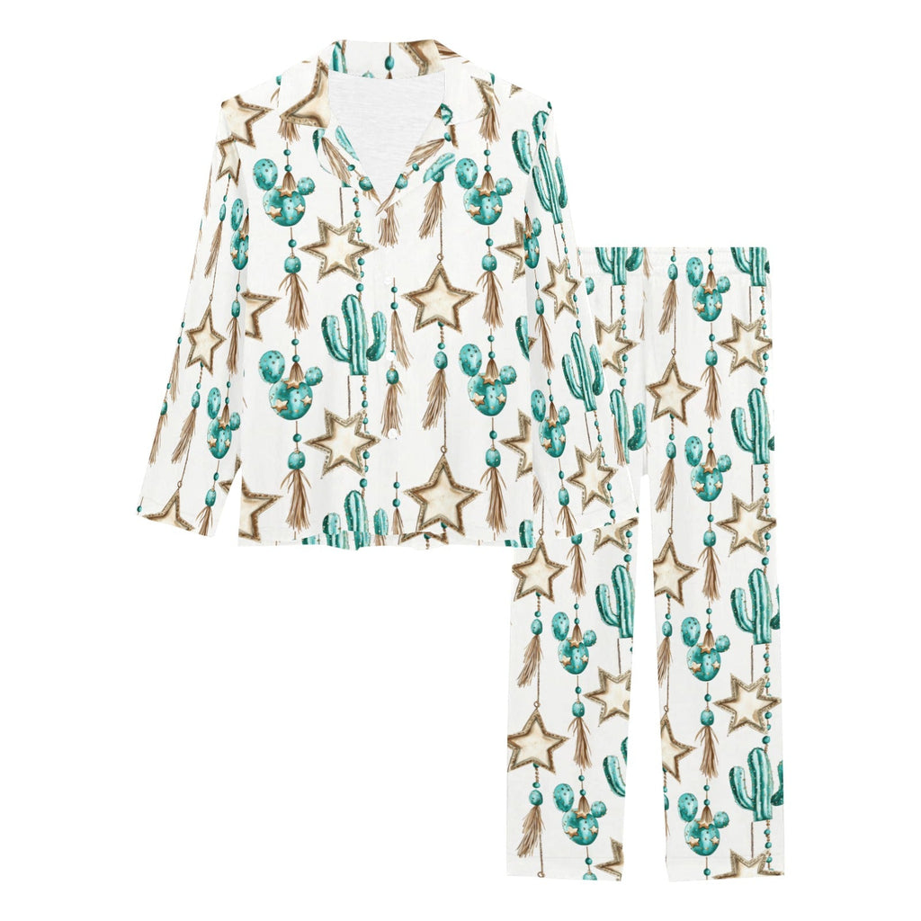 Baha Ranch Turquoise Christmas Cactus Women's Western Pajamas by Baha Ranch Western Wear