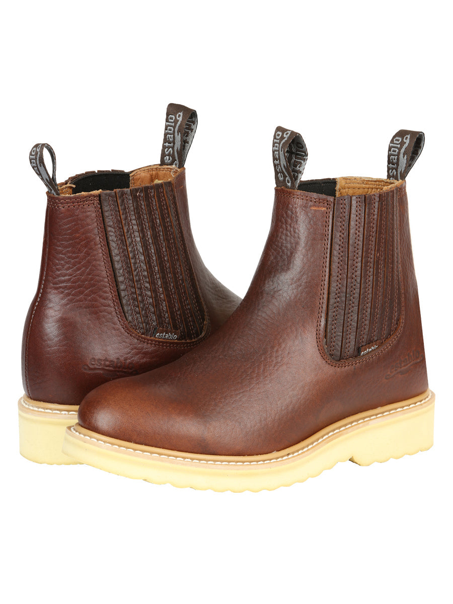 ESTABLO Men’s Leather Ankle work Boot - Made in Mexico - Honey 22953 — view 3