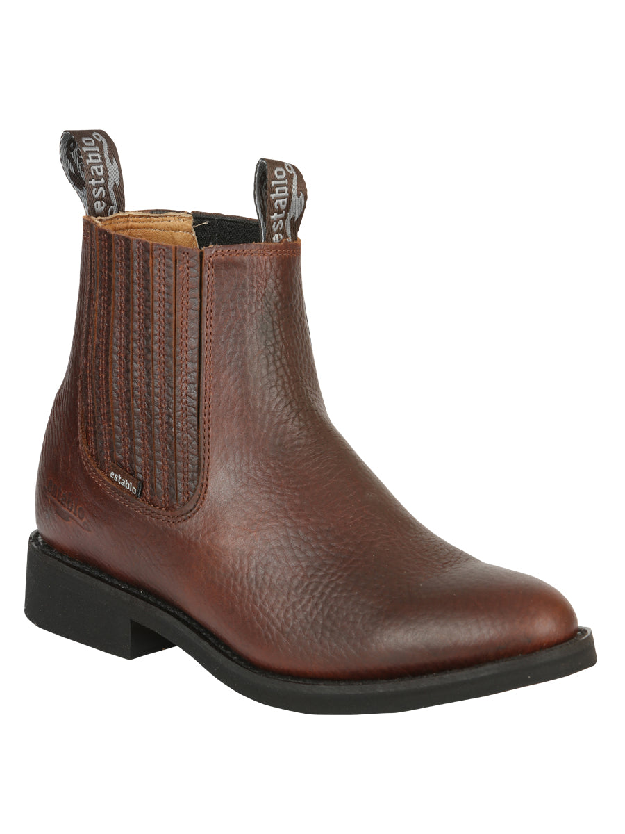 ESTABLO Men’s Leather Ankle Work Cowboy Boot - Bull Fight Leather - Honey 22954 — view 2