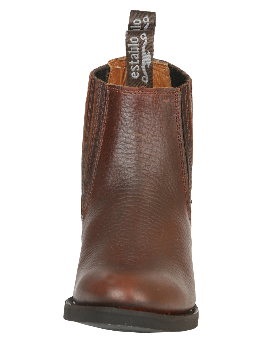 ESTABLO Men’s Leather Ankle Work Cowboy Boot - Bull Fight Leather - Honey 22954 — view 7