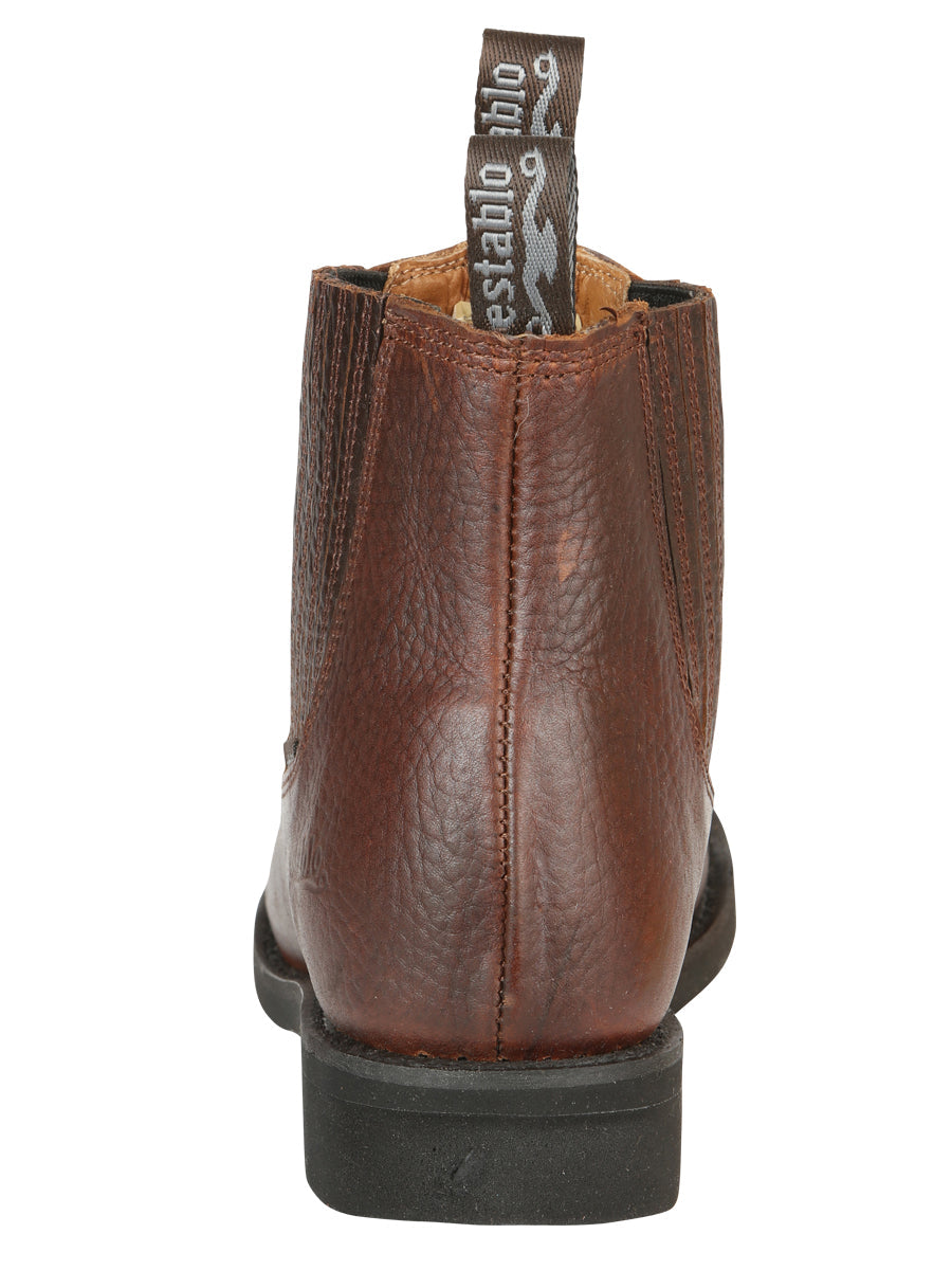 ESTABLO Men’s Leather Ankle Work Cowboy Boot - Bull Fight Leather - Honey 22954 — view 8