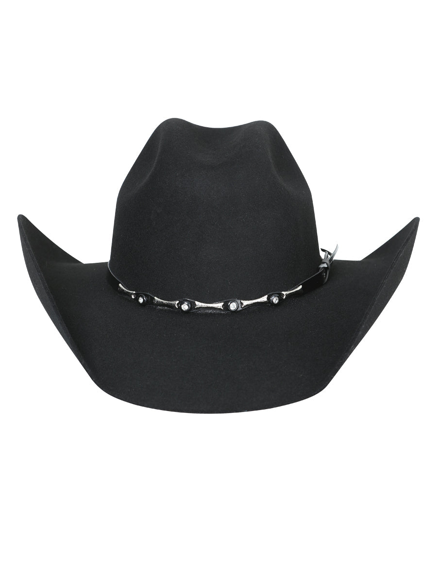 El General 50X Premium Wool Cowboy Hat Made in Mexico – Style "Toro" Black – 23075 — view 2