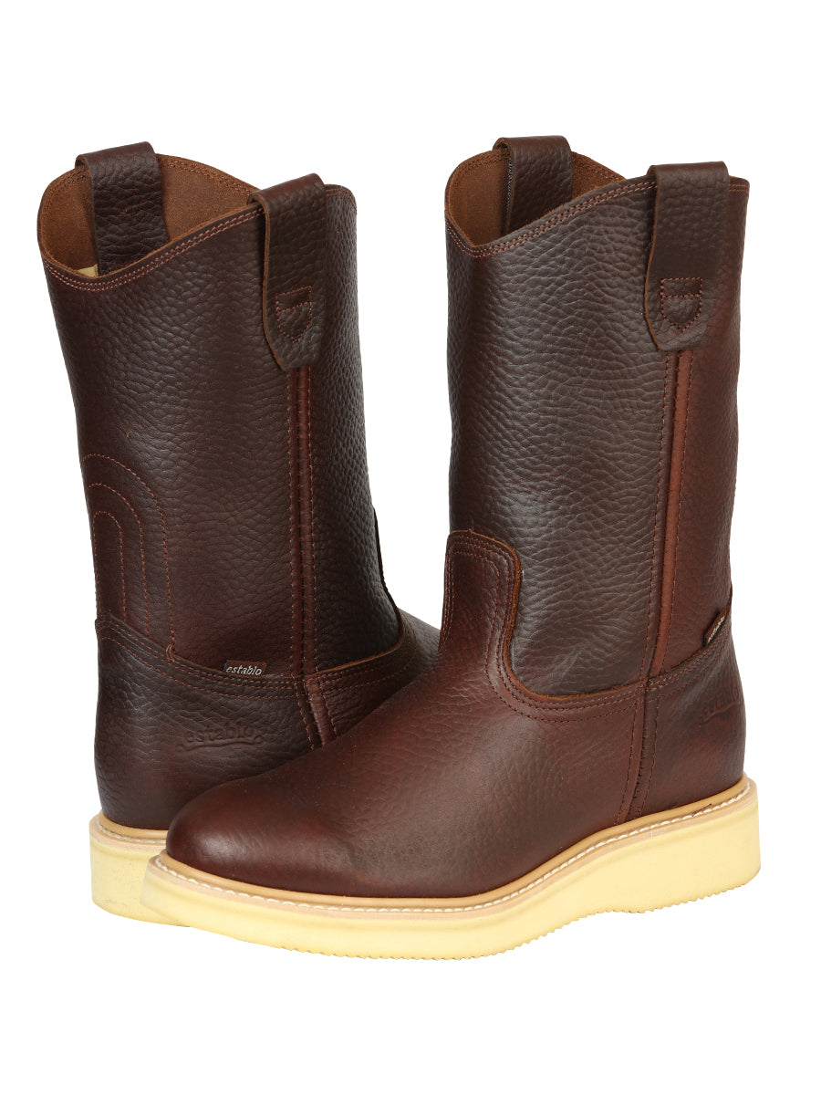 ESTABLO Men’s Leather Work Boot - Made in Mexico - Honey 23369 — view 3