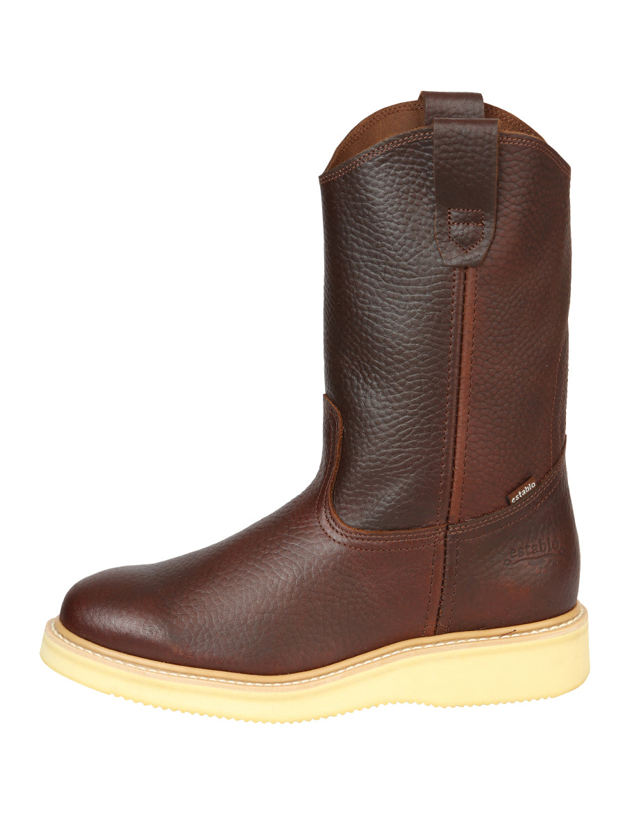ESTABLO Men’s Leather Work Boot - Made in Mexico - Honey 23369 — view 5