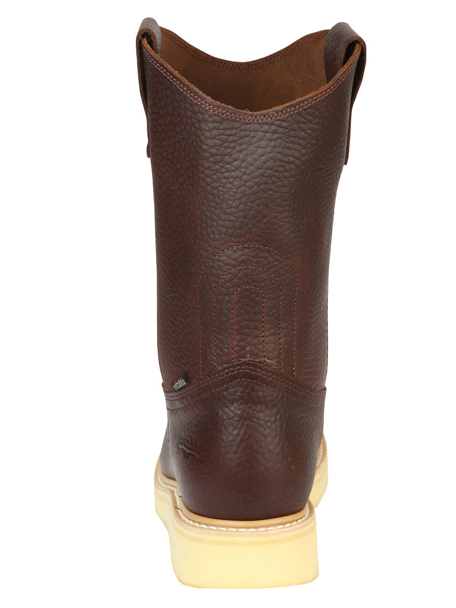 ESTABLO Men’s Leather Work Boot - Made in Mexico - Honey 23369 — view 8