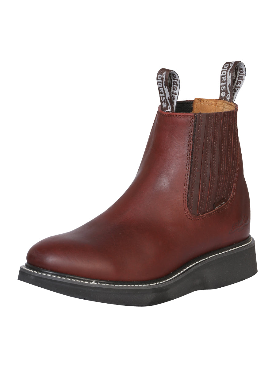 ESTABLO Men’s LeatherAnkle Work Boot - Made in Mexico - Grasso Wine 24963