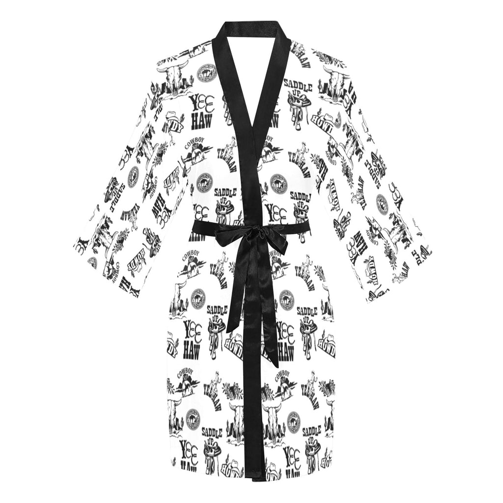 Baha Ranch Cowboy Print Western Satin Kimono Robe by Baha Ranch Western Wear - product image 6