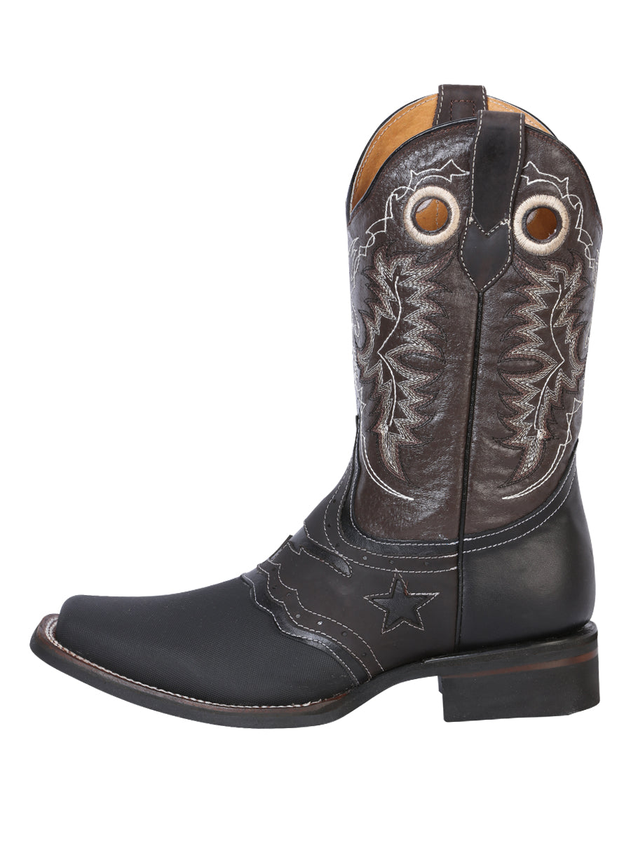 El General Men's Leather Western Cowboy Boot - Made in Mexico - Keblar Black 33308 — view 2