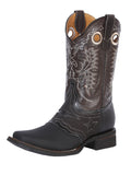 El General Men's Leather Western Cowboy Boot - Made in Mexico - Keblar Black 33308