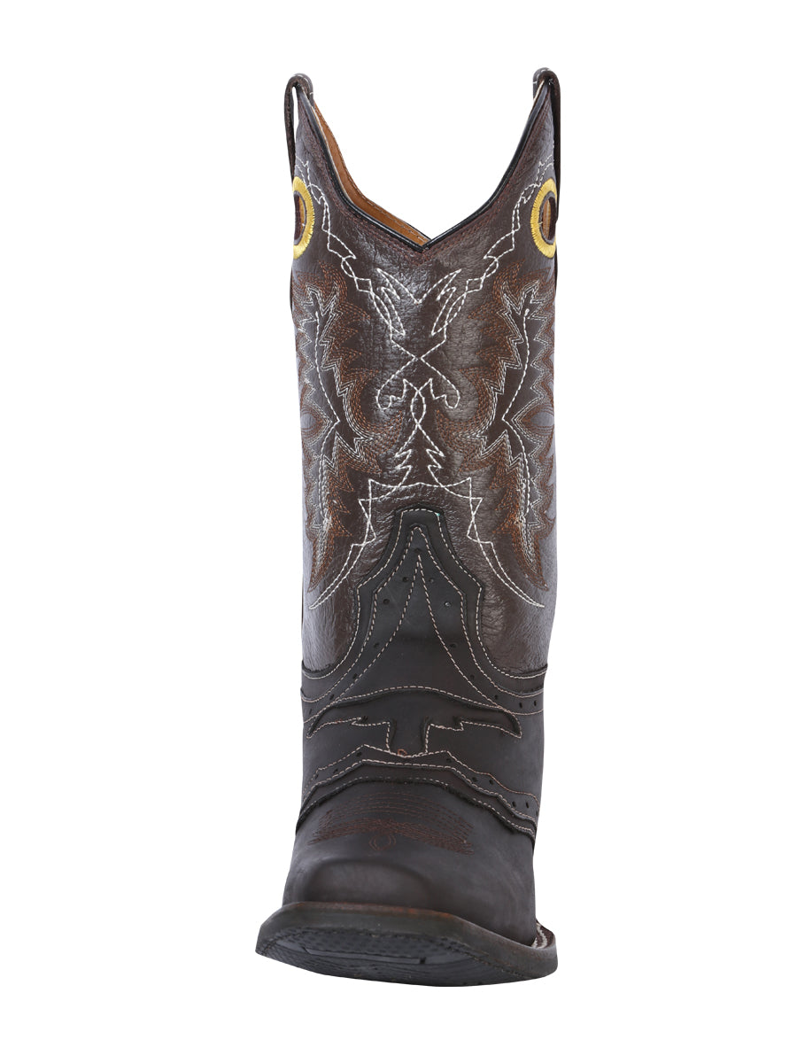El General Men's Leather Western Cowboy Boot - Made in Mexico - Crazy Dark Brown 33311 — view 3