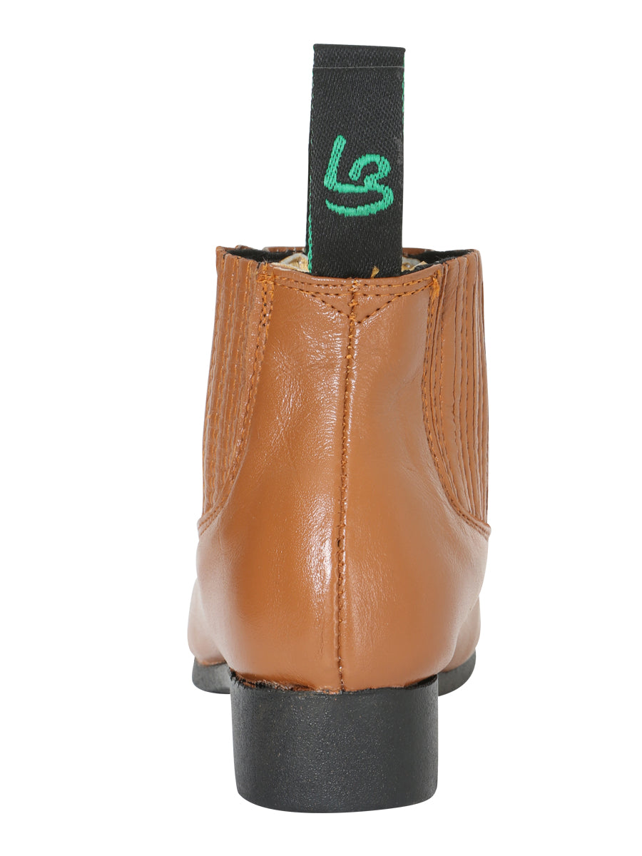 La Barca Kids Charro Leather Ankle Cowboy Boot- Honey 33333 — view 4