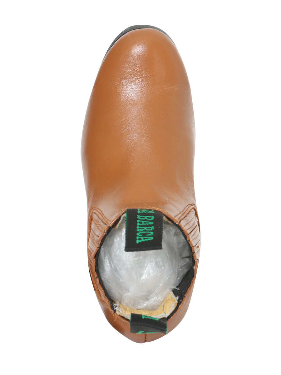 La Barca Kids Charro Leather Ankle Cowboy Boot- Honey 33333 — view 5