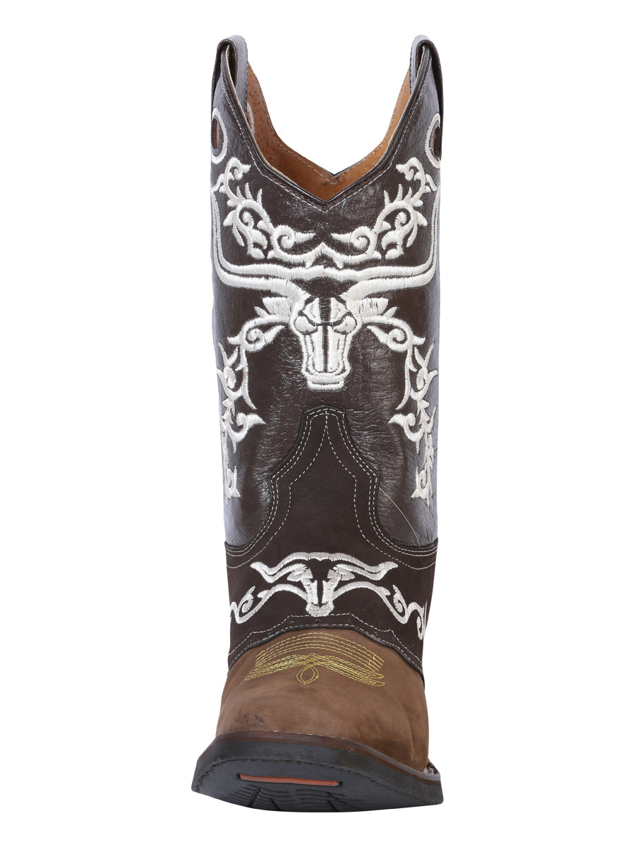 El General Men's Leather Western Cowboy Boot - Made in Mexico Crazy Camel Style 34311 — view 3