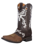 El General Men's Leather Western Cowboy Boot - Made in Mexico Crazy Camel Style 34311
