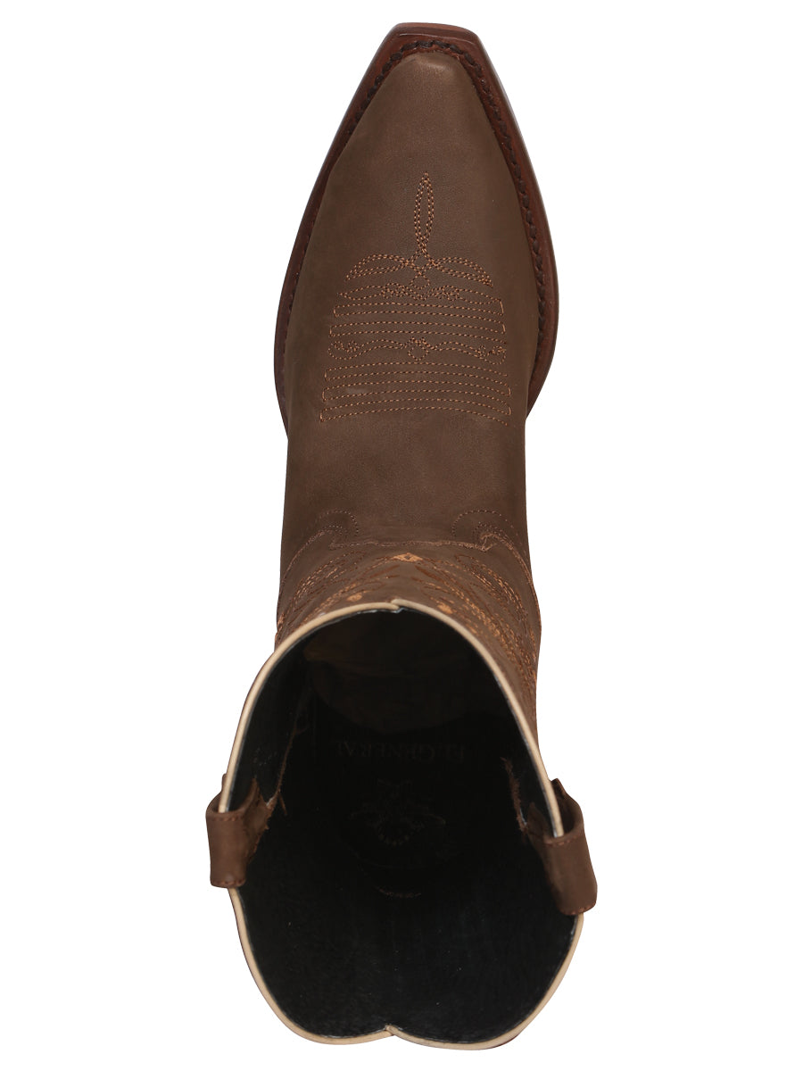 El General Women’s Leather Cowgirl Boots - Made in Mexico - Nubuck Camel 34513 — view 5