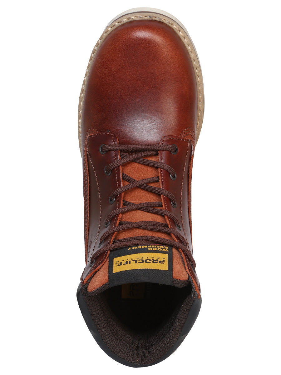 ProCliff Women's Leather Lace-Up Ankle Work Boot - Made in Mexico - Vino Wine 35201 — view 3