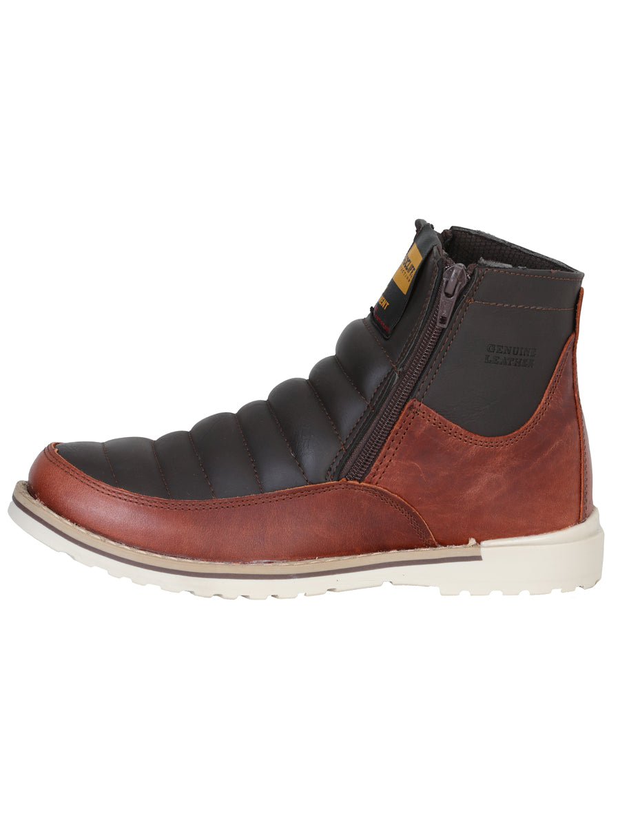 ProCliff Women's Leather Work Boot with Zipper - Made in Mexico - Pull Up Vino Wine 35205 — view 2