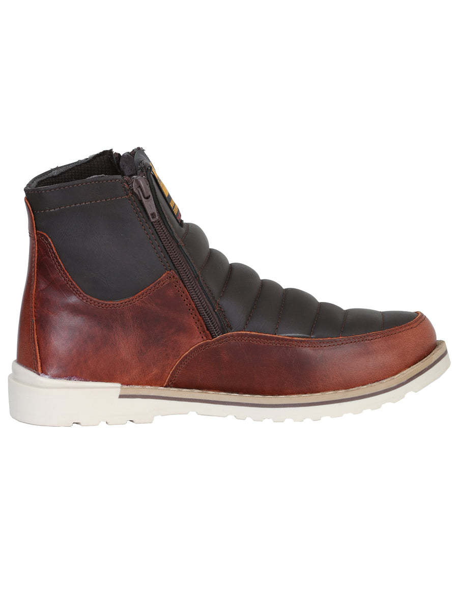 ProCliff Women's Leather Work Boot with Zipper - Made in Mexico - Pull Up Vino Wine 35205 — view 3