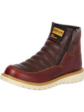 ProCliff Women's Leather Work Boot with Zipper - Made in Mexico - Pull Up Vino Wine 35205