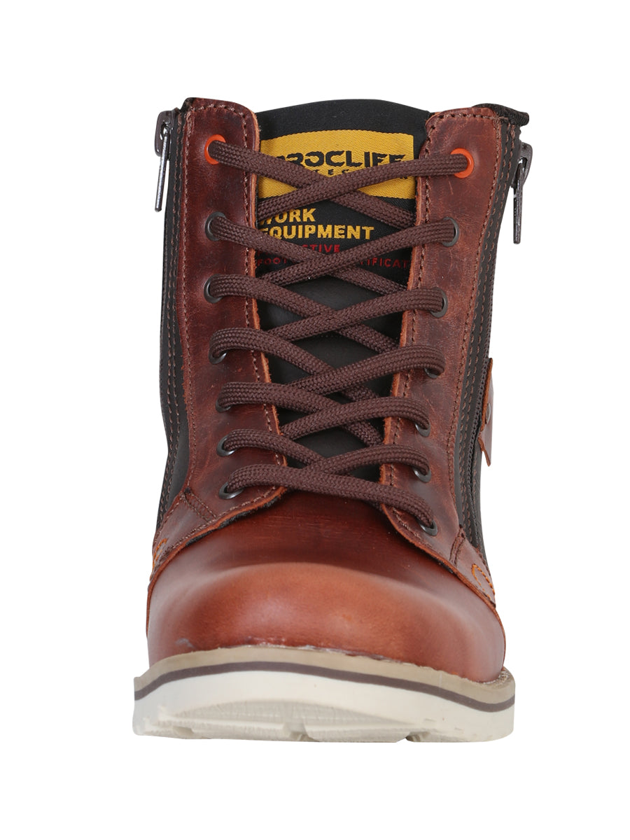 ProCliff Women's Leather Lace-Up Ankle Work Boot - Made in Mexico - Vino Wine 35209 — view 3